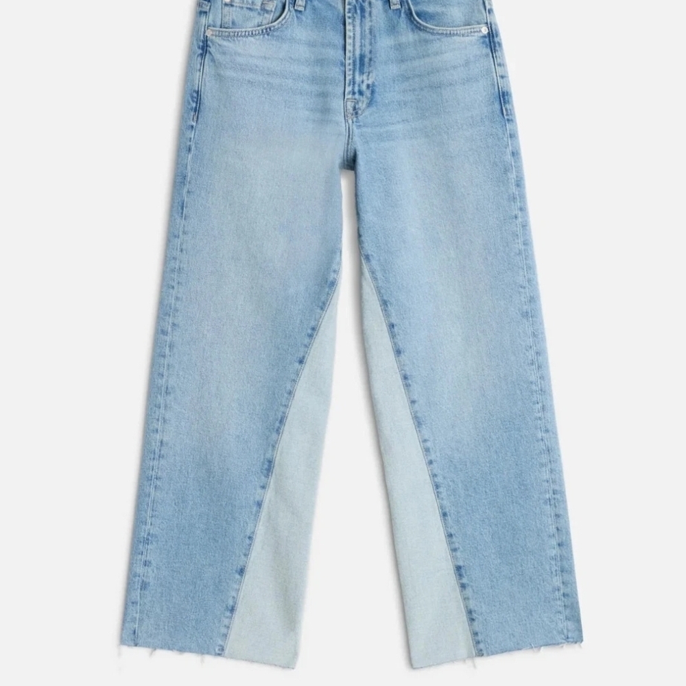 7 for all Mankind Stovepipe straight ankle paneled Color Seabreeze